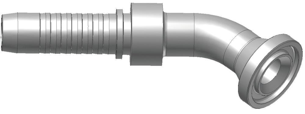 Parker K17V4 Crimp Fitting flange steel chromated - 1", 1", 5000psi, V4, 45°, Parker H29