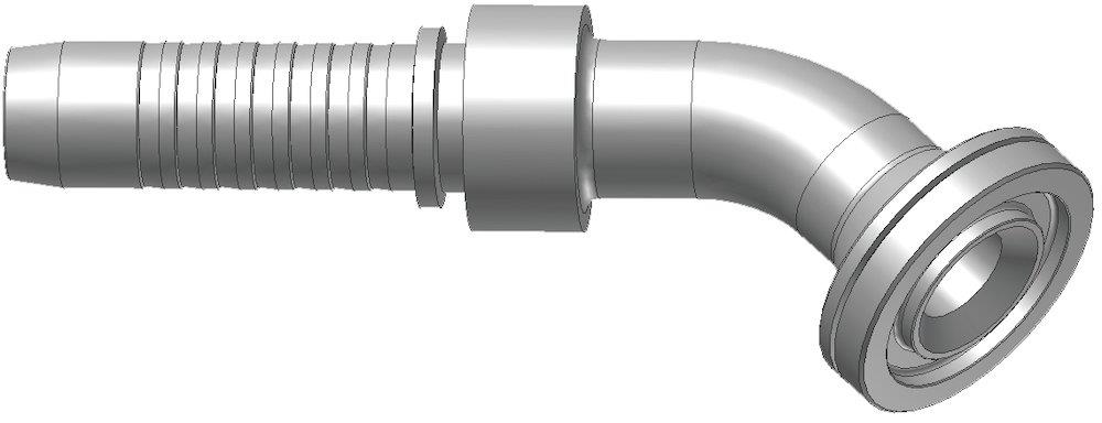 Parker K6FV4 Crimp Fitting flange steel chromated - 1 1/2", 1 1/2", 6000psi, V4, 45°, Parker H29