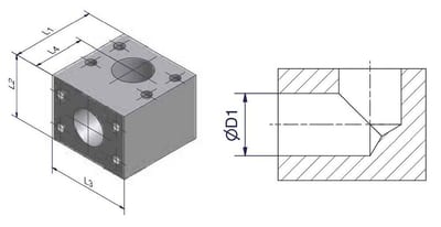 Parker LB332CFX L Block steel chromated - 2", 3000psi