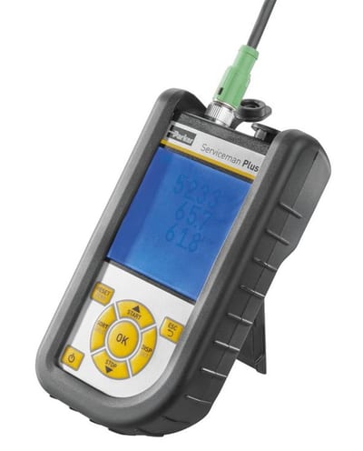 Parker SCM-155-2-05 Measuring instrument pressure flow temperature can version - Test of push/flow/temperature/vakuum