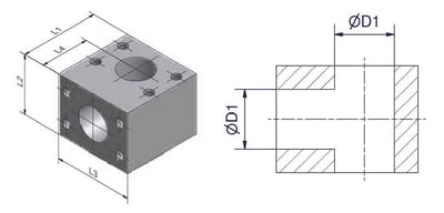 Parker TB332CFX T-block steel chromated - 2", 3000psi