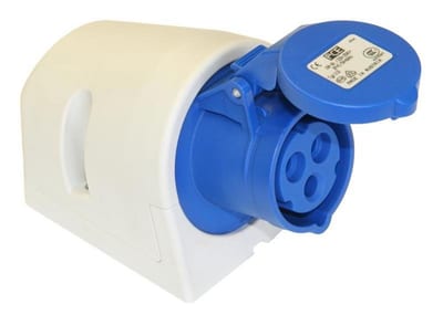 PCE CEE Wall Outlet - 3P, 16A, 230V, H6, blue