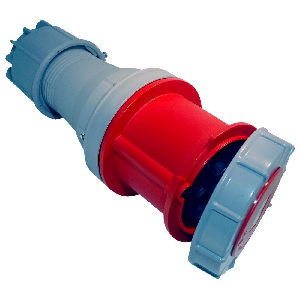 PCE PowerTwist CEE Extension Connector - 5P, 63A, 380V, H6, red