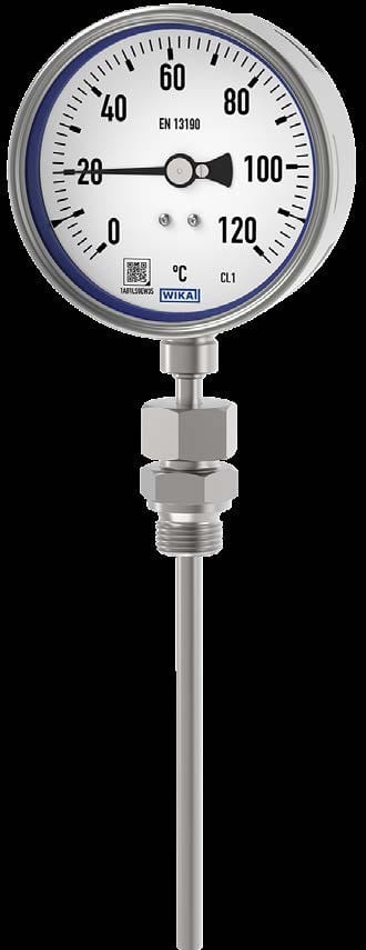 Temperature Gauge Bimetal 0-120C 1/2" BSP 100mm