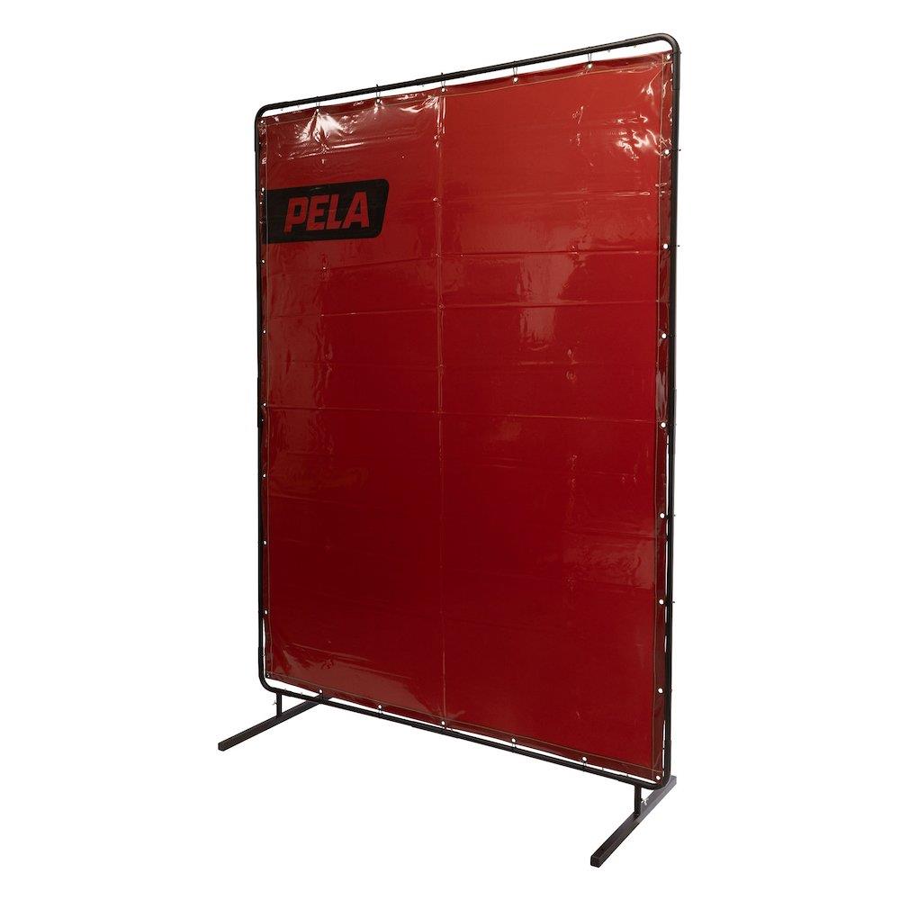 Pela Welding Curtain with stand red - 2400mm, 1800mm