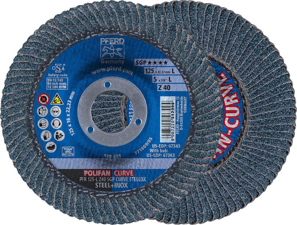 Pferd SGP-CURVE L offset - 22.23mm, 125mm, 40, steel, Stainless steel, Zirconia