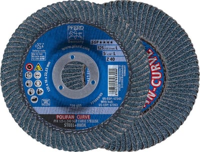 Pferd SGP-CURVE L offset - 22.23mm, 125mm, 40, steel, Stainless steel, Zirconia