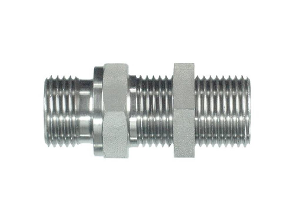 PH Bulkhead fitting with locknut acid-resistant BSPP nipple - 3/4", 3/4"