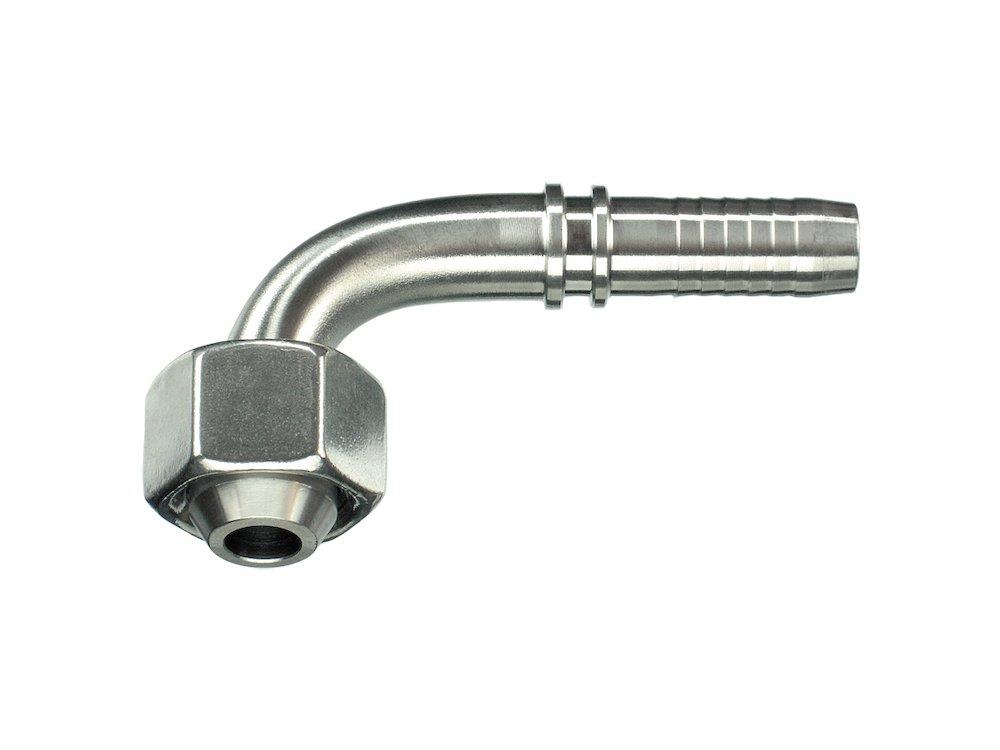 PH DKR Crimp Fitting BSPP acid-resistant - 3/8", 1/2", 90°, Parker 301SN, Parker 421SN, Parker 462, Parker 462ST, Parker 492