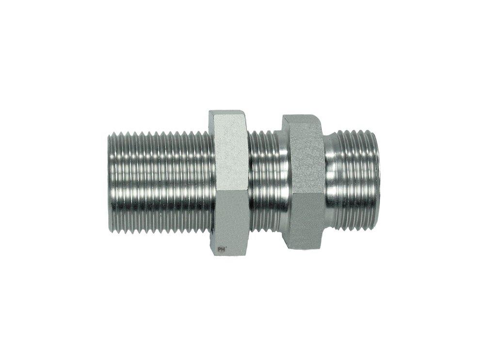 PH GSV Straight Bulkhead Connector acid-resistant light - 8mm, 8mm, 500bar