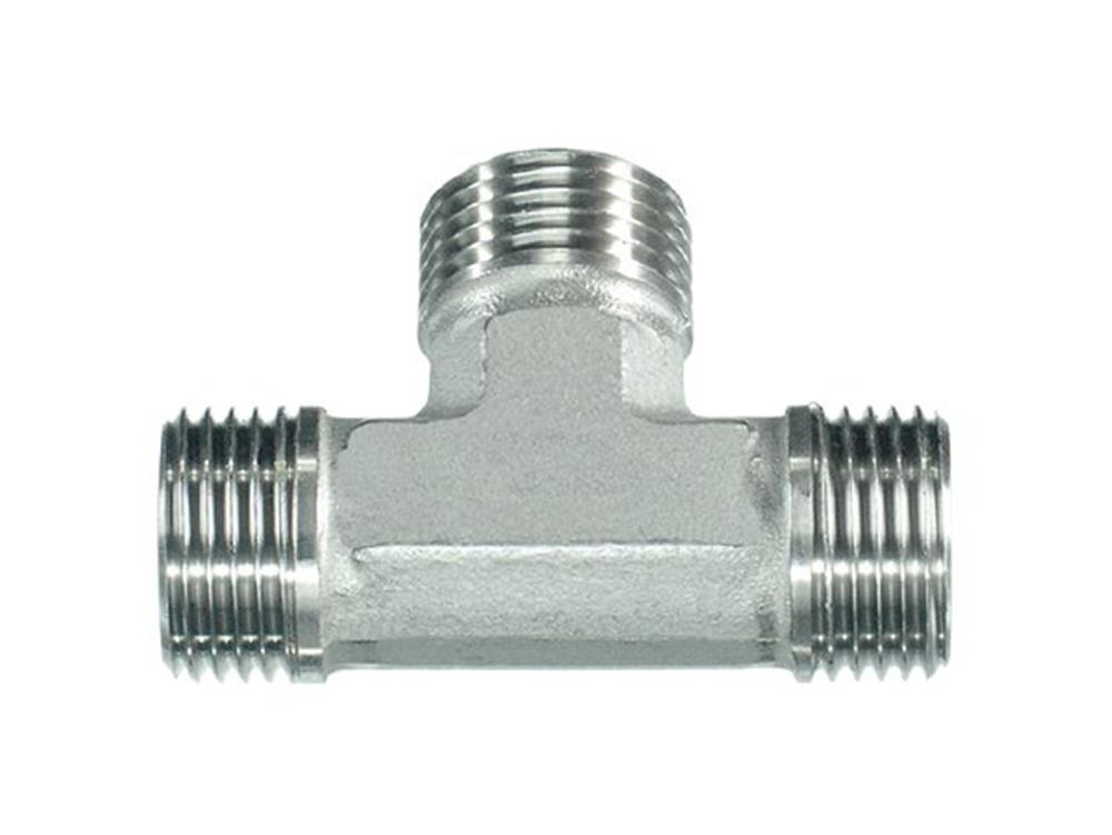 PH T-Piece acid-resistant BSPP 3 x nipple - 1/2", 1/2", 1/2"