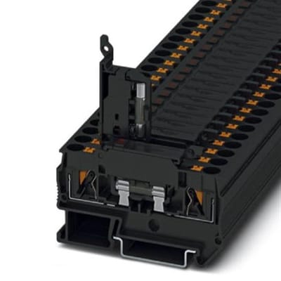 Phoenix PTC 4-HESILED 24 fuse terminal, 4 mm², black, push-in, 2 connections, 5x20 mm