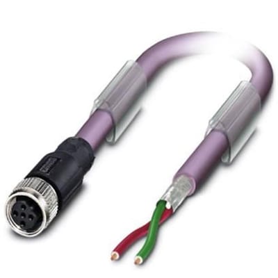 Phoenix SAC-2P-5,0-910-M12-FSB Bus System Cable halogen-free, shielded - 2P, M12, Female straight, 5M, PUR-cable, Violet