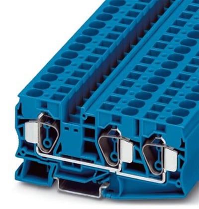 Phoenix ST 16-Twin Through Terminal - 16 mm², blue, Spring connection, 3 connections