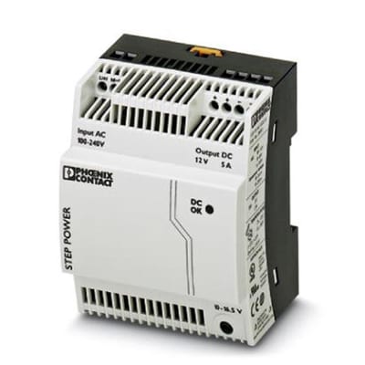 Phoenix STEP-PS 1AC-12DC-5 Power Supply - STEP-PS, 230, 12, 5A, 1PCS