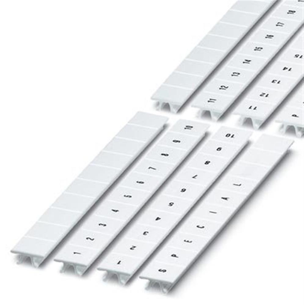 Phoenix ZB10 LGS Label strip - U, V, W, N, GND, 10mm, white
