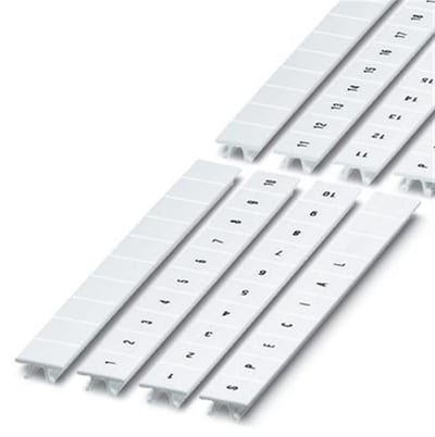 Phoenix ZB10 LGS Label strip - U, V, W, N, GND, 10mm, white