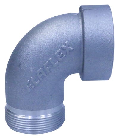 Pipe Bend 90 degrees aluminium nipple/socket - 2", 2"
