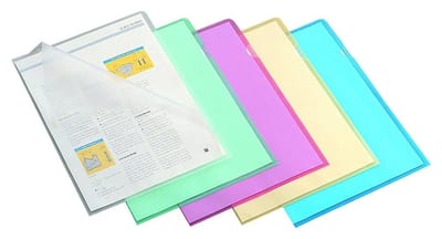 Plastic Cover open top/right - 100PCS, A4, yellow, without holes