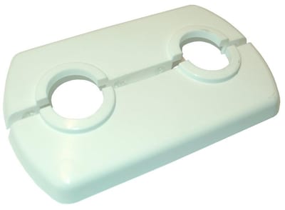 Plastic Rosette double - 16mm, white