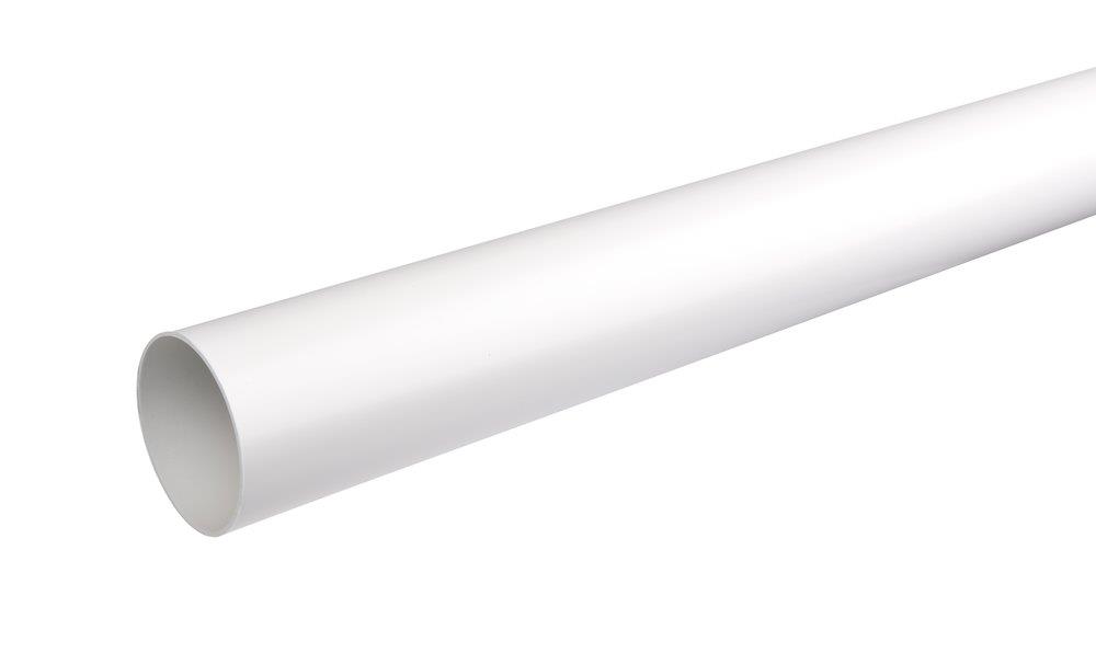 Plastmo Downpipe round plastic - 75mm, white, 6000mm