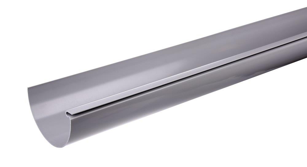 Plastmo Gutter plastic 1/2 round - 12", 6000mm, grey