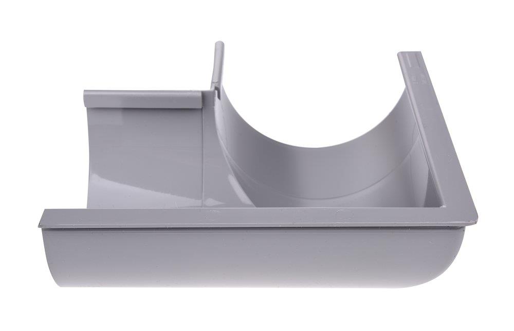 Plastmo Miter 1/2 round external plastic - 90°, 11", grey