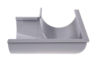 Plastmo Miter 1/2 round external plastic - 90°, 11", grey