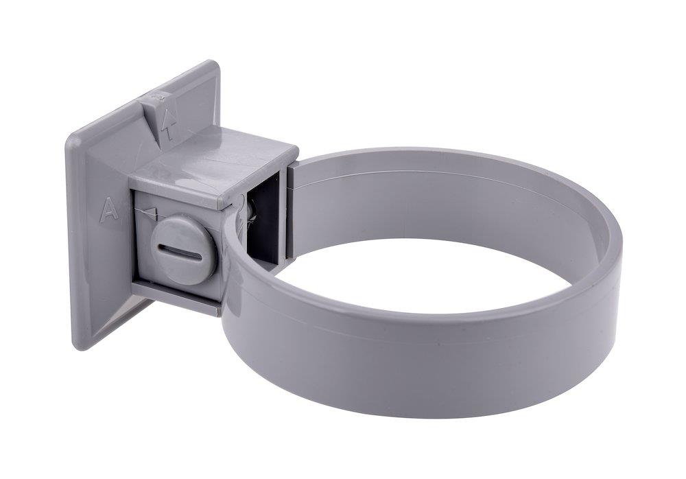 Plastmo Pipe Holder set à 2 pieces plastic - 75mm, grey