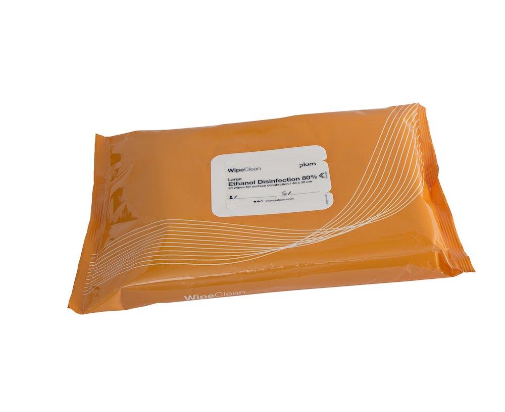 Plum WipeClean Ethanol Disinfection 80% Wipes Cleaning Napkin large - Pack