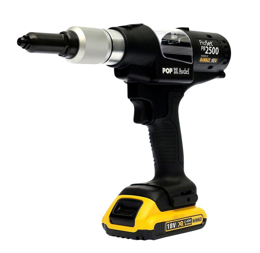POP PB2500 Cordless blind rivet gun - 18V, 2AH, 1PCS
