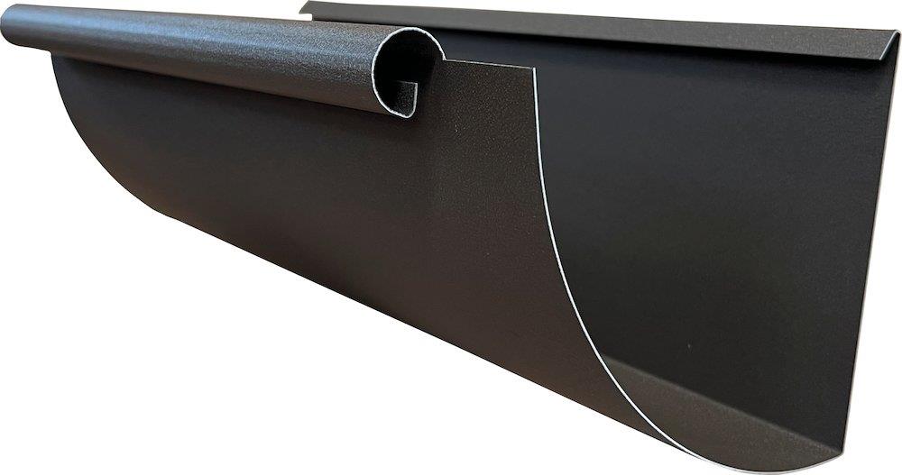 Prefa Gutter 01 brown aluminium 1/4 round - 400mm, 14", P 10 nupret, 3000mm, 0,7mm