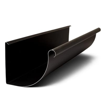 Prefa Gutter 03 black aluminium 1/4 round - 400mm, 14", P 10 nupret, 3000mm, 0,7mm