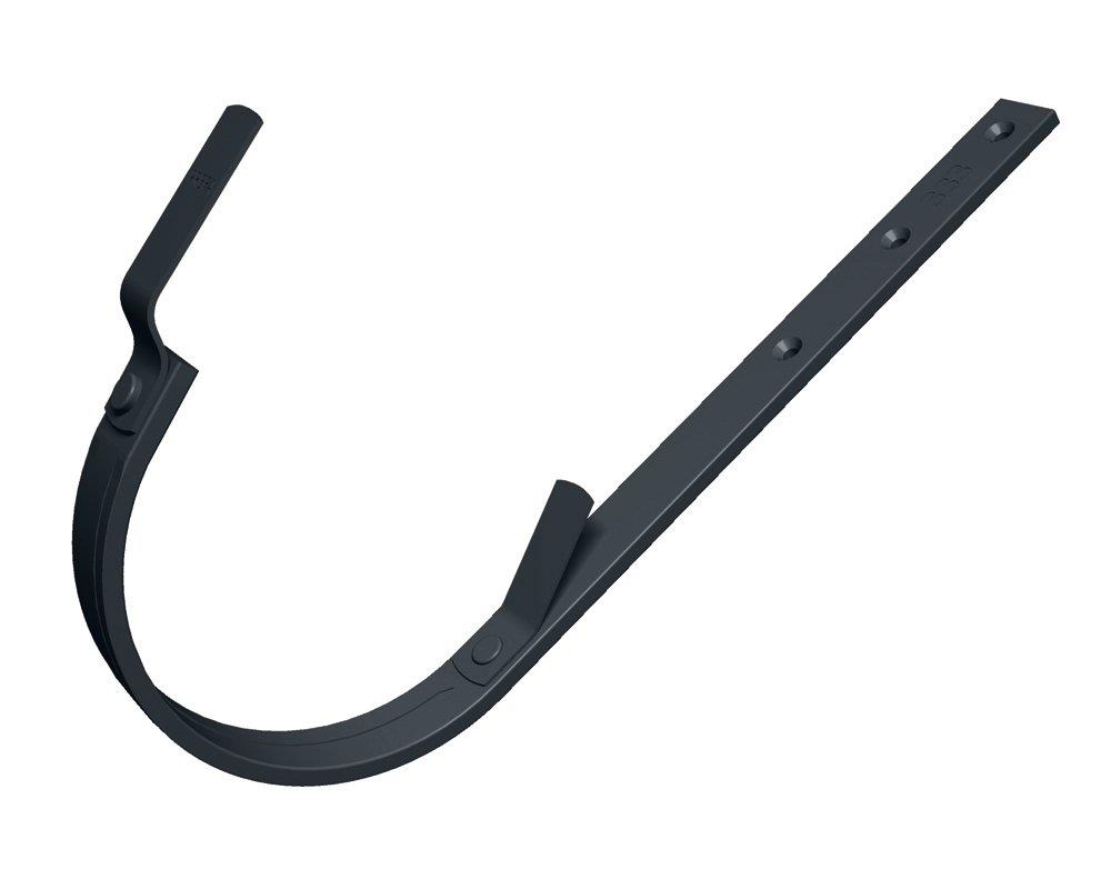 Prefa Gutter Bracket 02 anthracite aluminium 1/2 round short - 280mm, 11", P 10 nupret, 6mm, 28mm