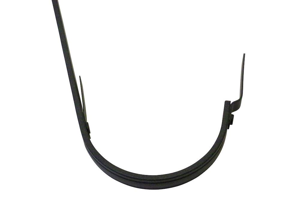 Prefa Gutter Bracket 03 black aluminium 1/2 round long - 333mm, 12", P 10 nupret, 6mm, 28mm