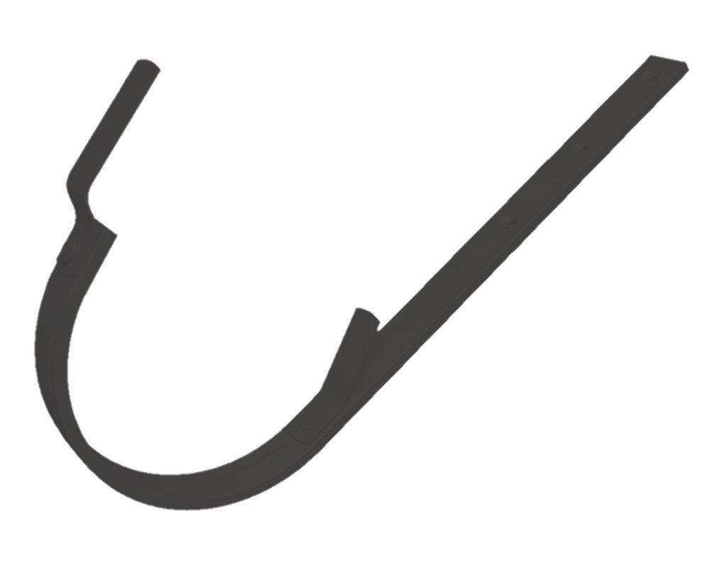 Prefa Gutter Bracket 445 mm 03 black aluminium 1/2 round long - 280mm, 11", P 10 nupret, 6mm, 28mm