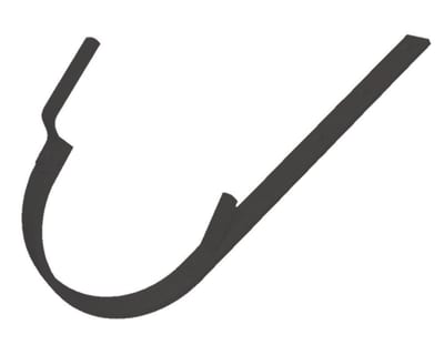 Prefa Gutter Bracket 445 mm 03 black aluminium 1/2 round long - 280mm, 11", P 10 nupret, 6mm, 28mm