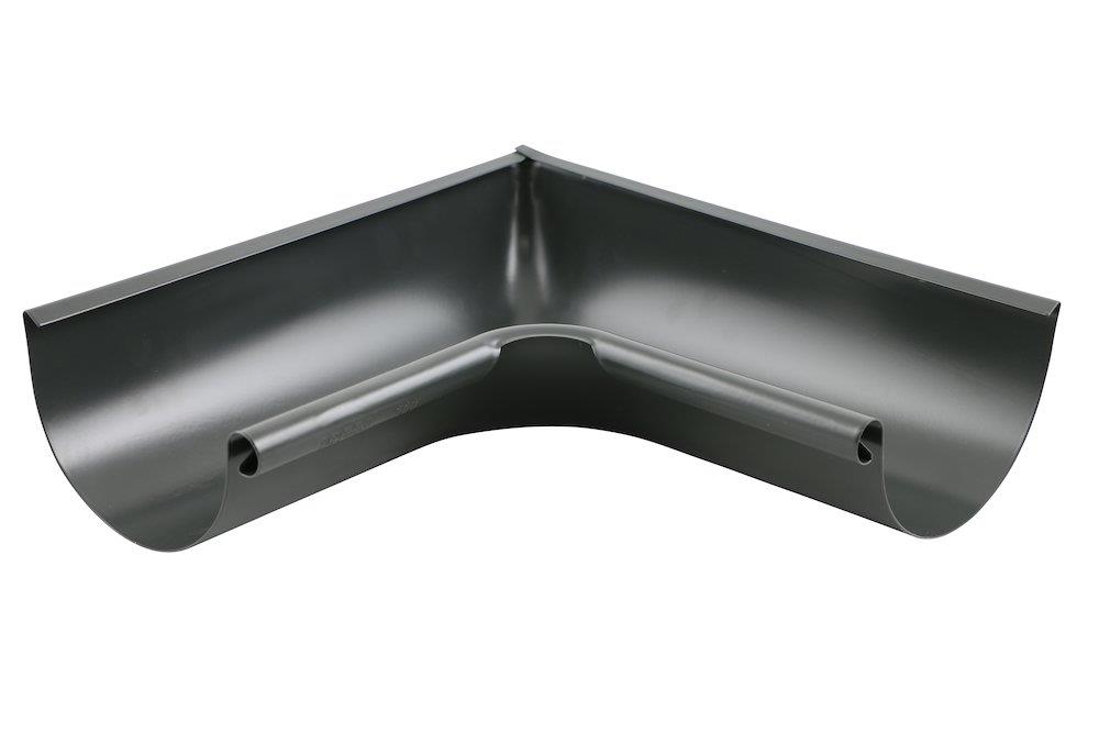 Prefa Miter 03 black aluminium 1/2 round - 333mm, 12", Internal, P 10 nupret