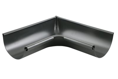 Prefa Miter 03 black aluminium 1/2 round - 333mm, 12", Internal, P 10 nupret