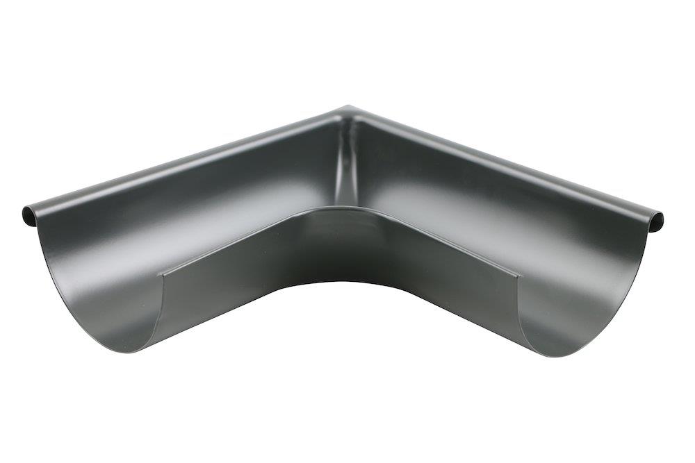 Prefa Miter 03 black aluminium 1/2 round - 333mm, 12", External, P 10 nupret