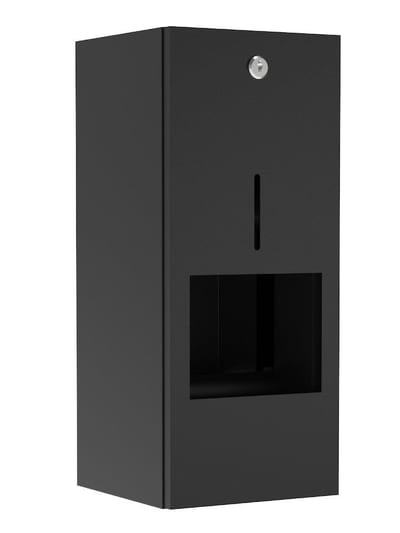 Pressalit Public Double Toilet Paper Holder - Matte black, Stainless steel, Box