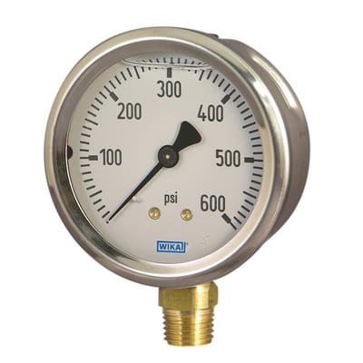 Pressure Gauge Glycerin Filled 0-25 bar G1/2 100mm