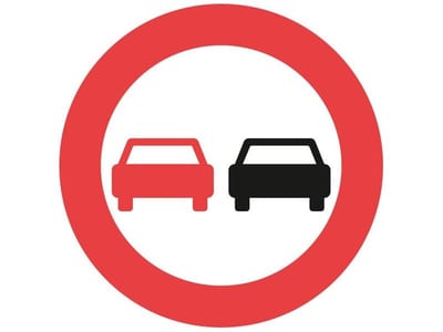 Prohibition Sign overtaking prohibited C51 - 70cm