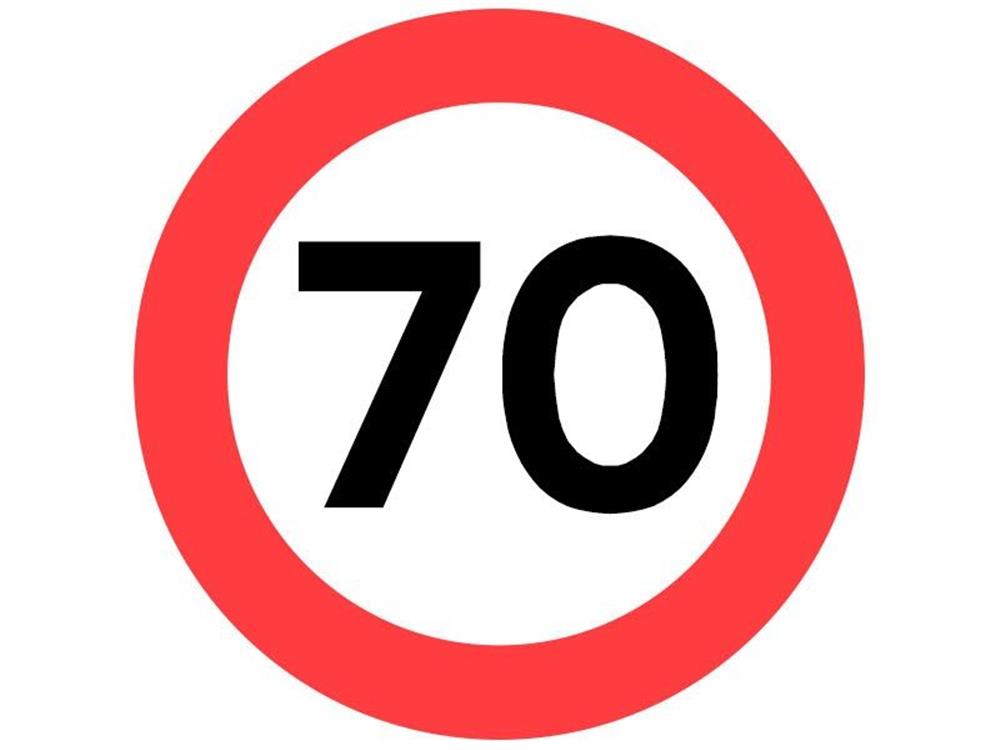 Prohibition Sign speed limit - 70 km C55 - 70cm