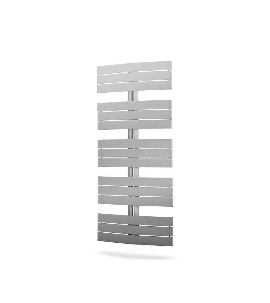 Purmo Apolima towel warmer, 650 x 830 mm, white, horizontal curved flat pipes, 9-pipe