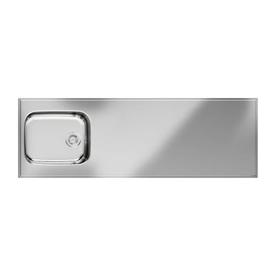 Purus Basic F Tabletop with sink stainless steel - 1800mm, 600mm