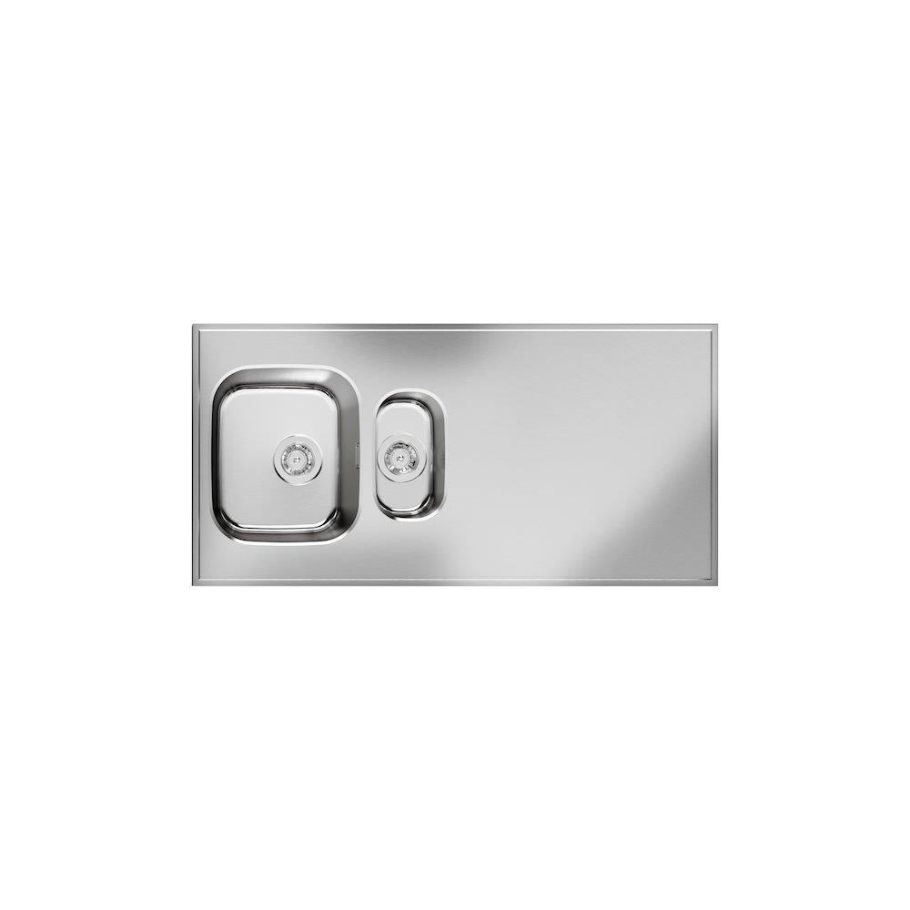 Purus Basic G Tabletop with sink and basin stainless steel - 1200mm, 600mm