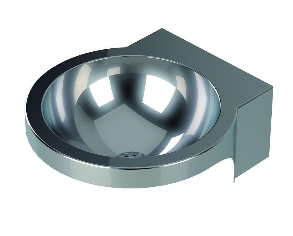 Purus V214 hand basin — standard, stainless acid-resistant, round, no tap hole