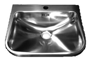 Purus V600 Hand basin - 600mm, 440mm, Standard, Stainless steel, Square, Stainless steel, Yes, I the middle