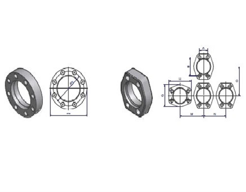 R-180-CFX Flange Holder hydraulic steel chromated - 5", 5", 1000psi